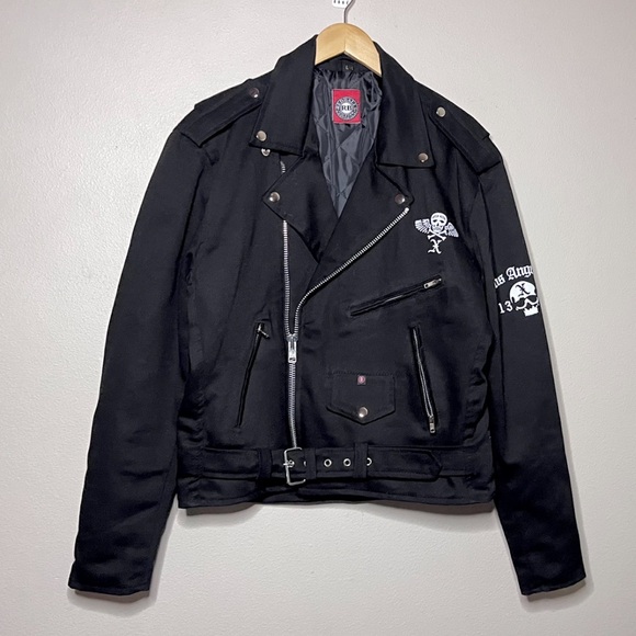 Red Balls On Fire Los Angeles Skull Jacket - Picture 3 of 12